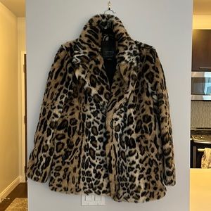 Sanctuary Faux Fur Leopard Print Jacket (Size XS)